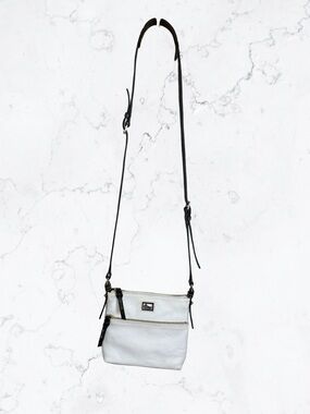 Dooney & Bourke White Crossbody with Black Strap